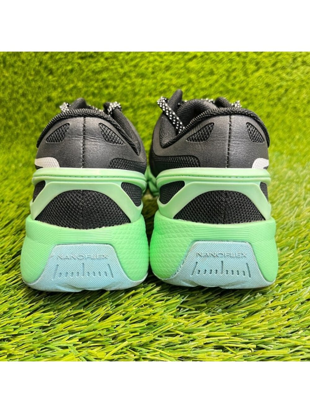 Reebok‎ Nanoflex TR Womens Size 7.5D Black Green Composite Toe Safety Work Shoes